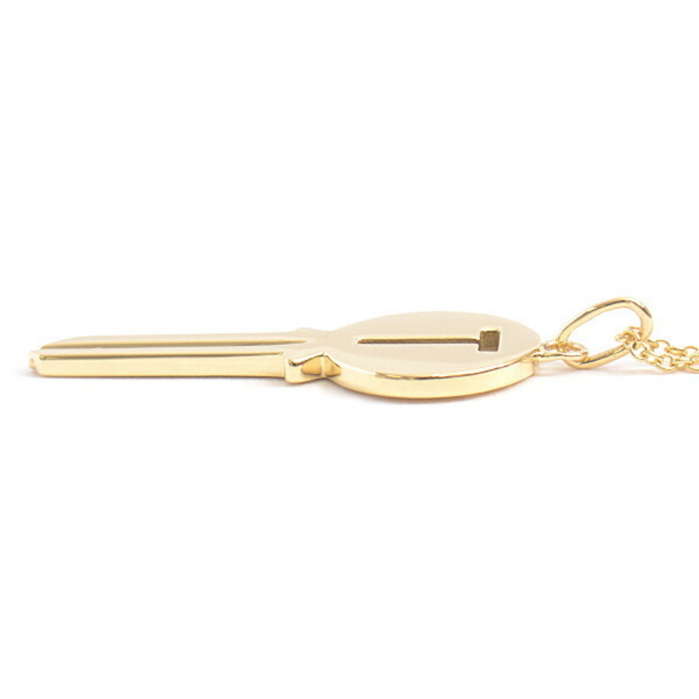 Tiffany Necklace Key Motif Long Pendant Yellow Gold